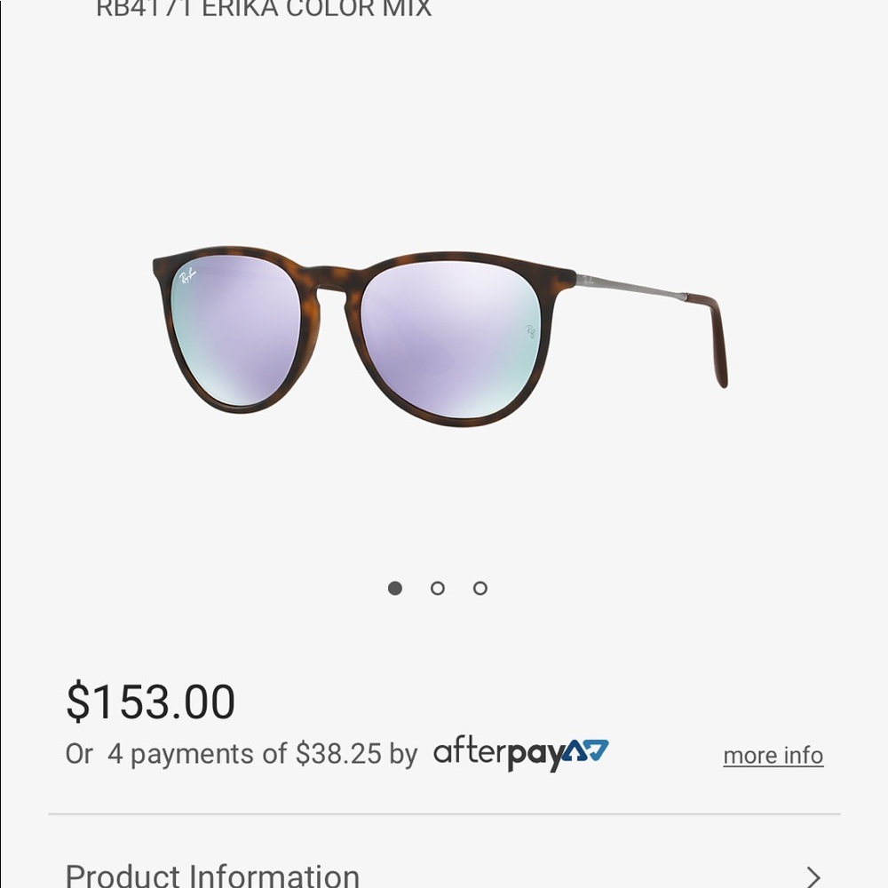 purple/ lavender erika ray bans